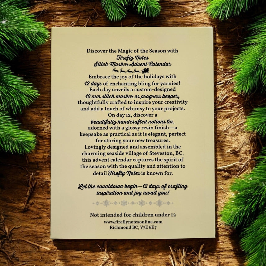 2025 Stitch Marker Advent Calendar I Firefly Notes