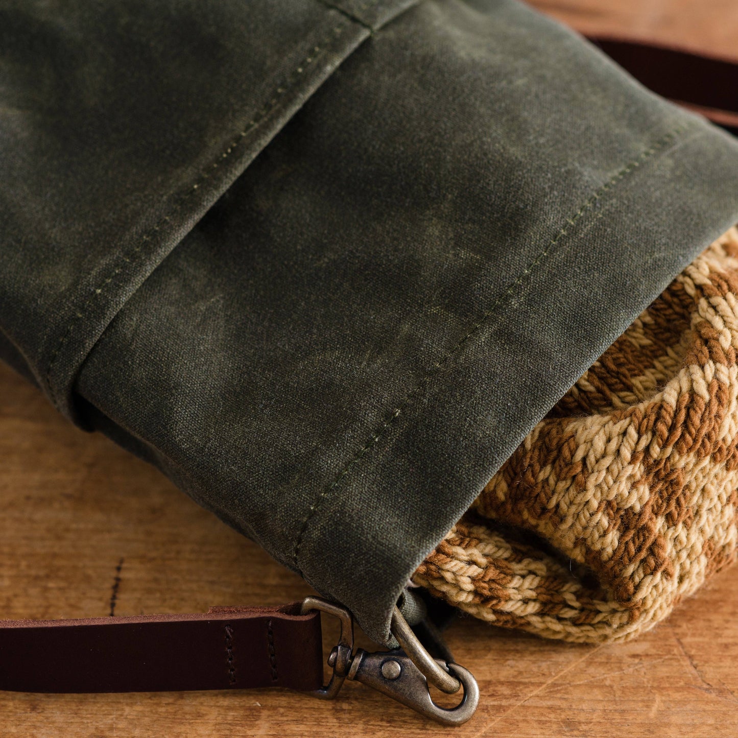 Twig & Horn Waxed canvas bucket bag