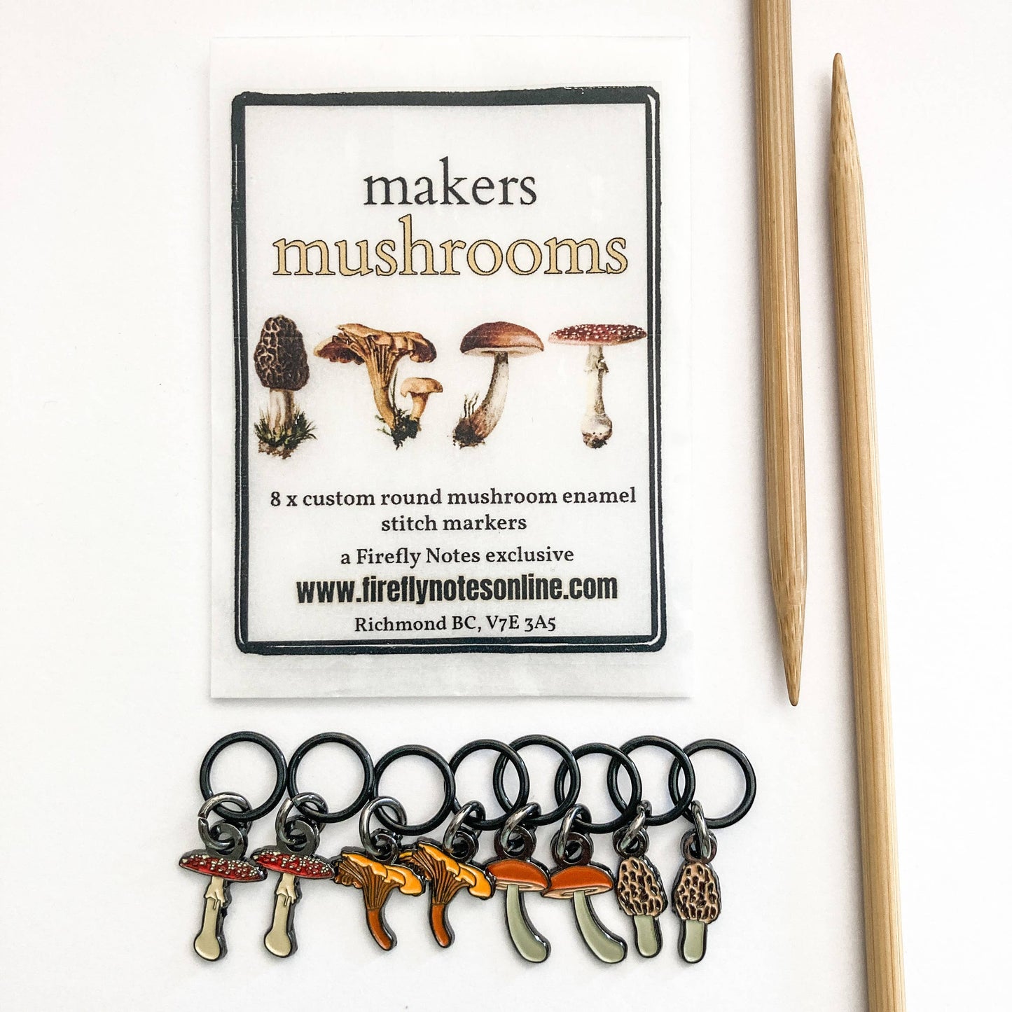 Firefly Notes - Makers mushrooms Stitch Marker Pack