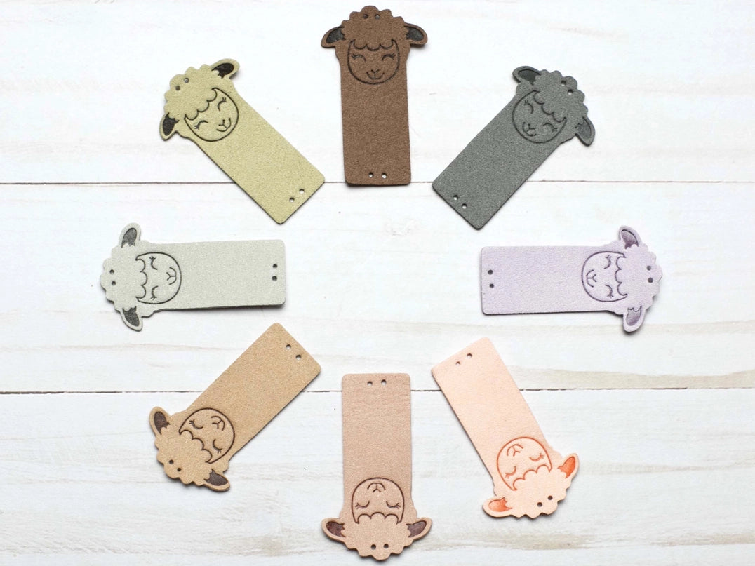 Sheep Fold Over Tags Faux Leather
