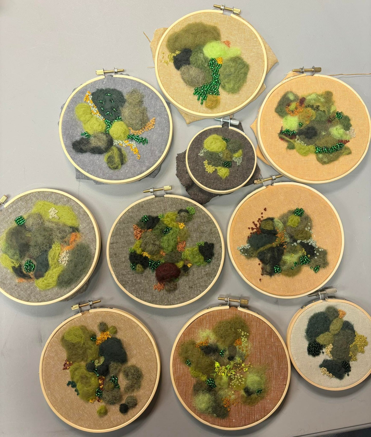 Mixed Media Moss Sampler Workshop - Felting, Embroidery, Beading
