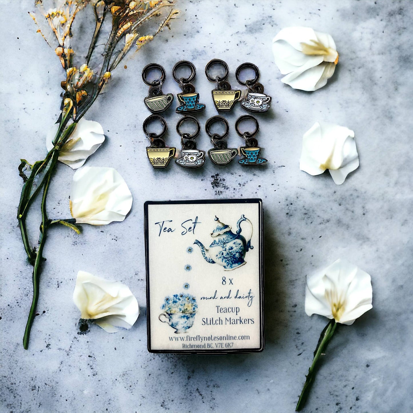Firefly Notes - Tea Set Stitch Markers for Knitting
