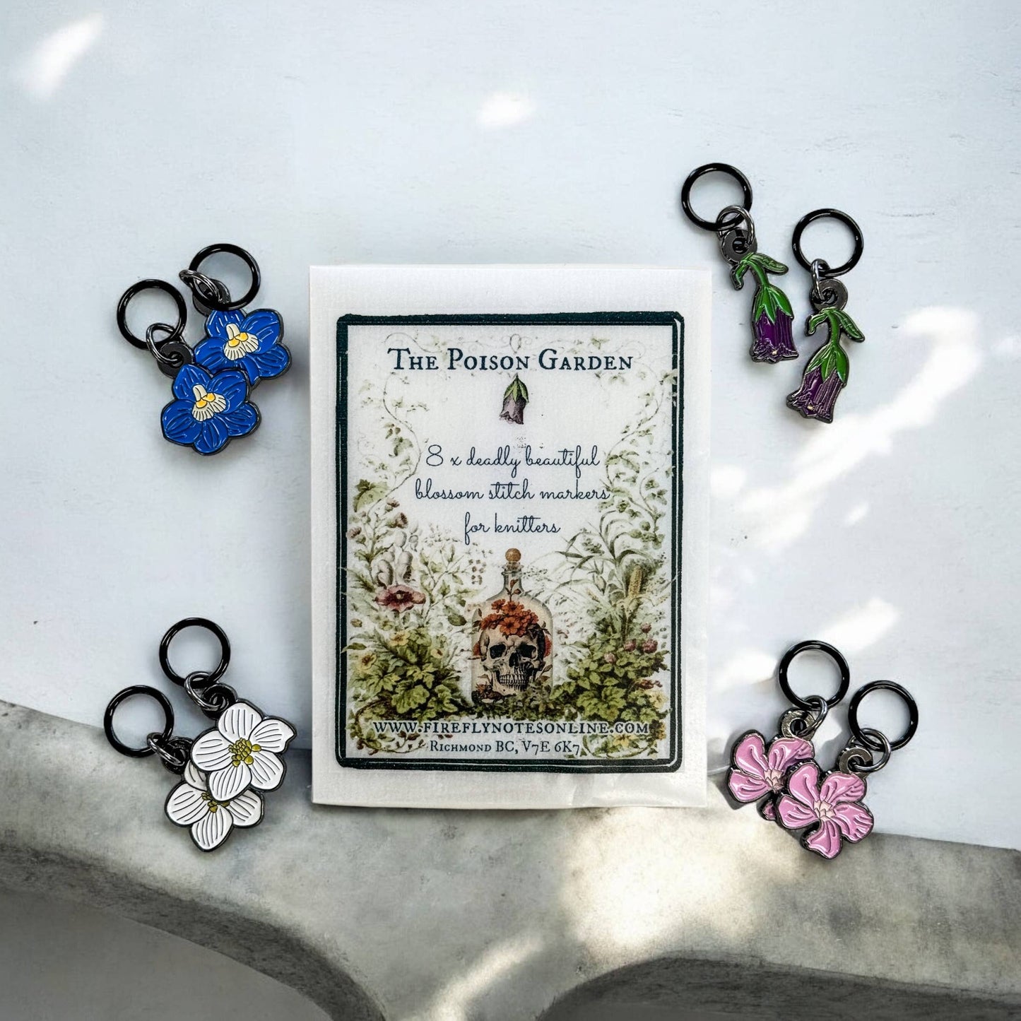 Firefly notes Poison Garden stitch marker set for knitters