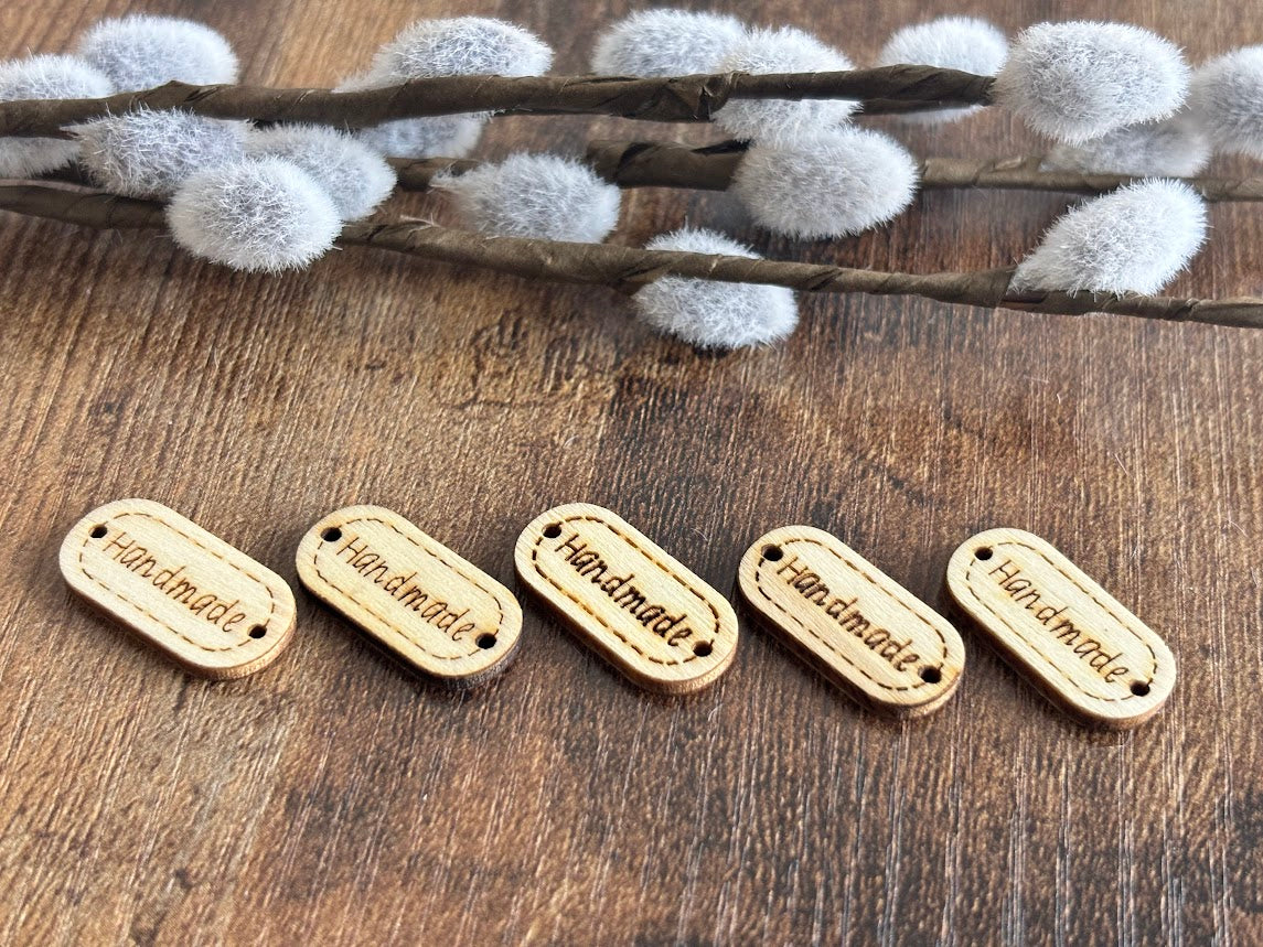 Wooden Project Tages 'Handmade' I 5 Pack