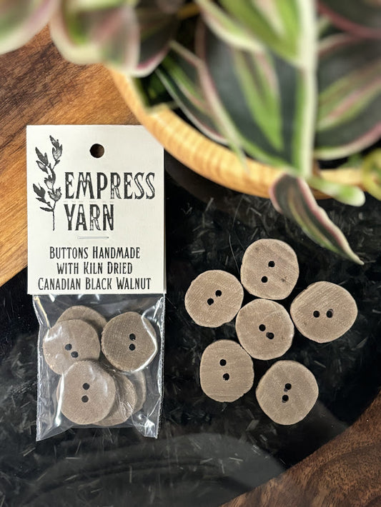 Handmade Buttons - Kiln Dried Black Walnut
