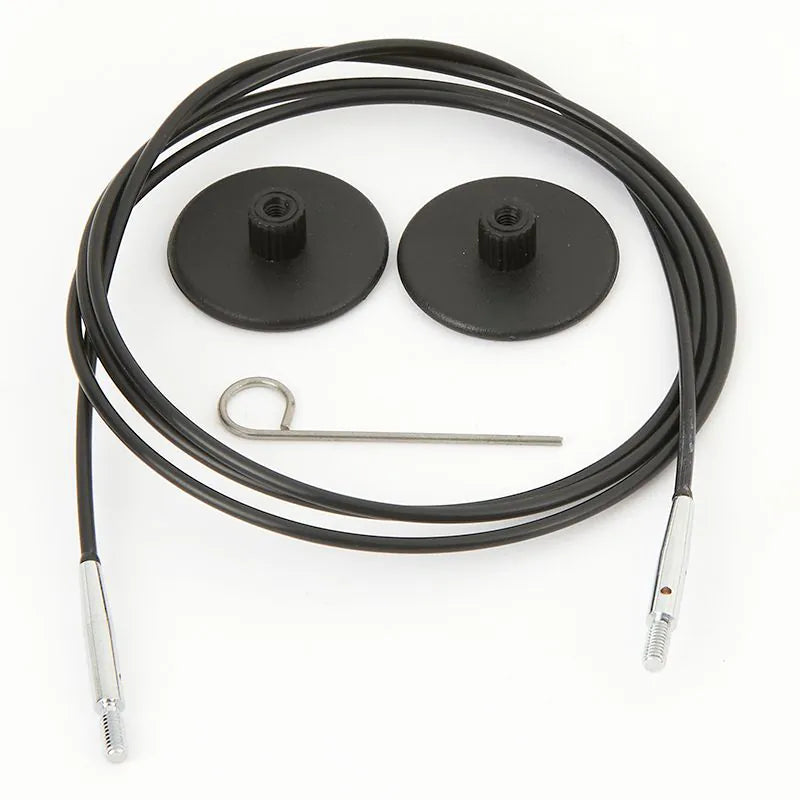 KnitPro Black IC/Interchangeable Cords (with 1 cord key and 2 end caps)