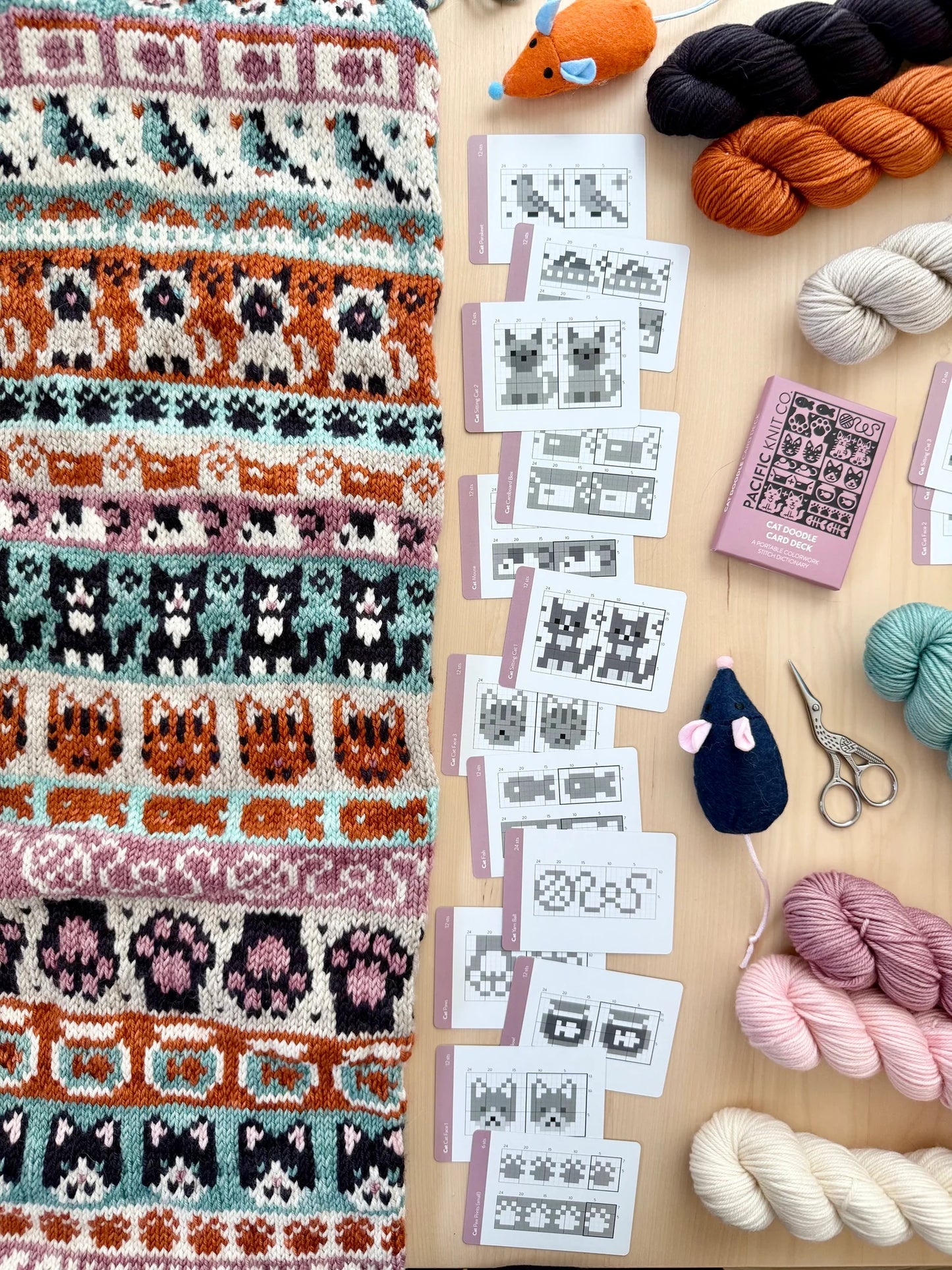 Pacific Knit Co Doodle Card Decks - cat Theme (Half Deck)