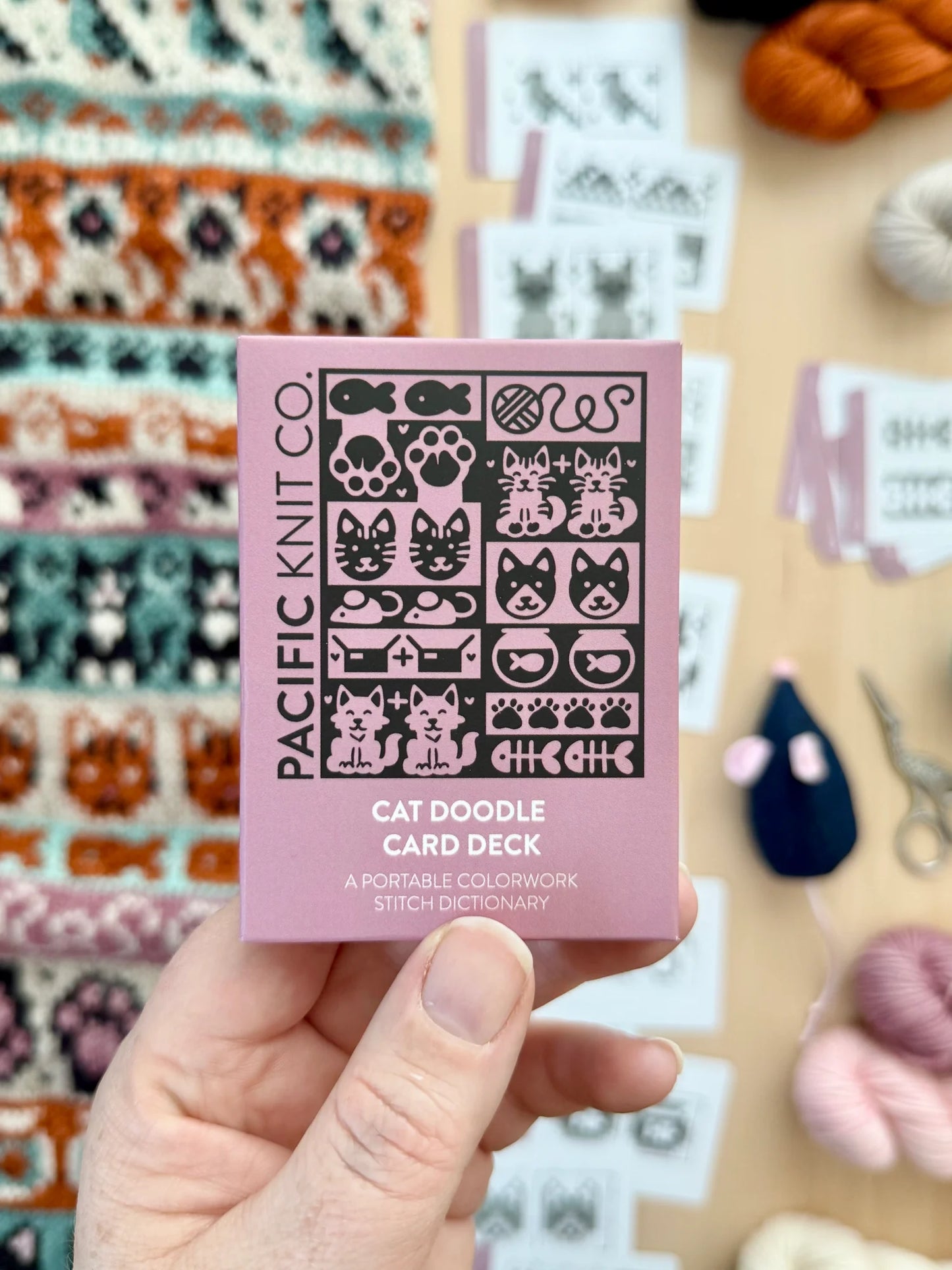Pacific Knit Co Doodle Card Decks - cat Theme (Half Deck)