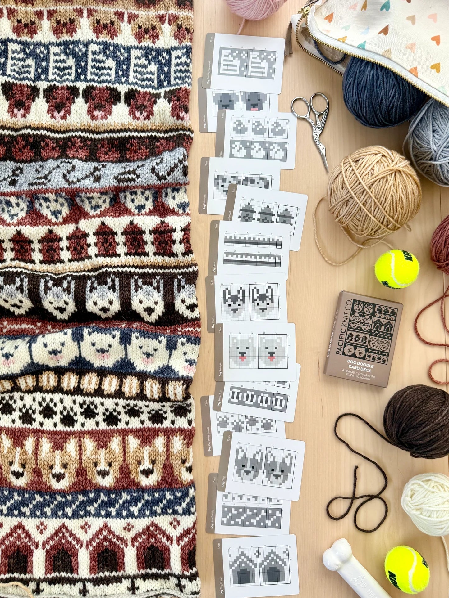 Pacific Knit Co Doodle Card Decks - Dog Theme (Half Deck)
