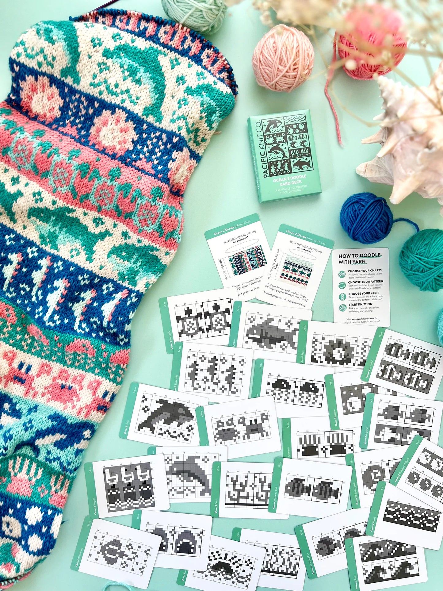 Pacific Knit Co Doodle Card Decks - Ocean Theme (Half Deck)