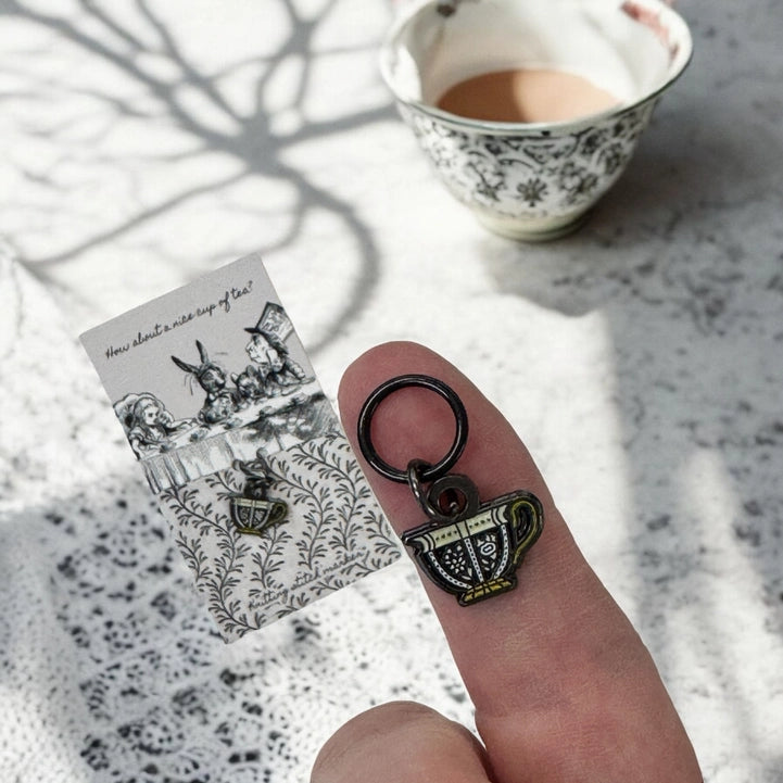 Teacup Stitch Marker – Mad Hatter’S Tea Party Edition