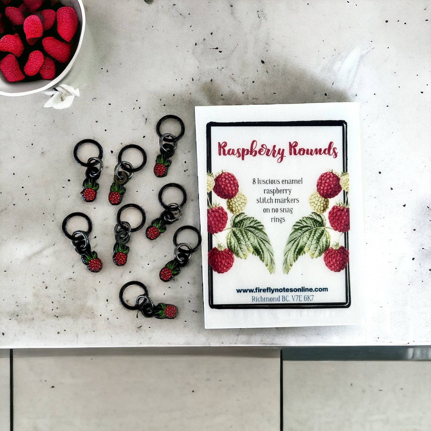 Firefly Notes - Raspberry Markers for Knitting