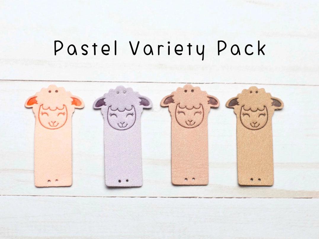 Sheep Fold Over Tags Faux Leather