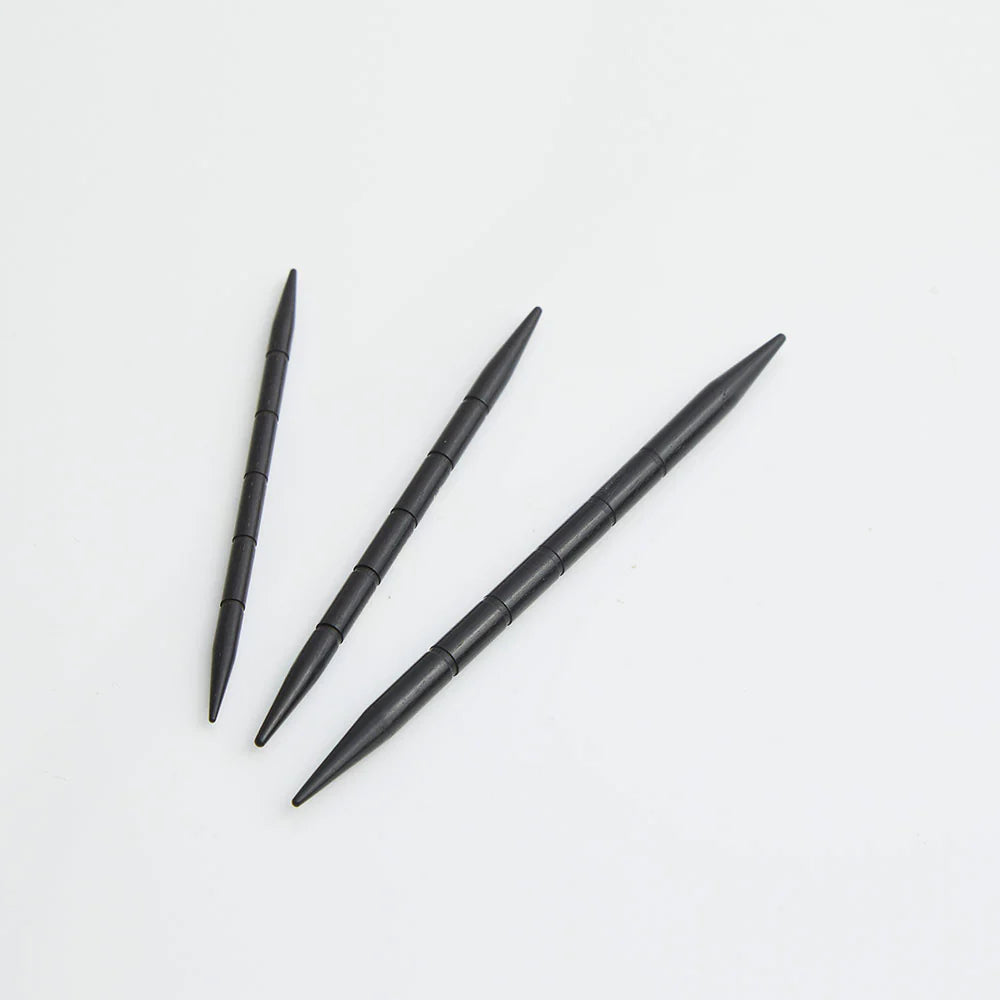 Lantern Moon Ebony Wood Cable Needles - Set of 3 - Size 3, 6, 8 (3.25, 4.0, 5mm)