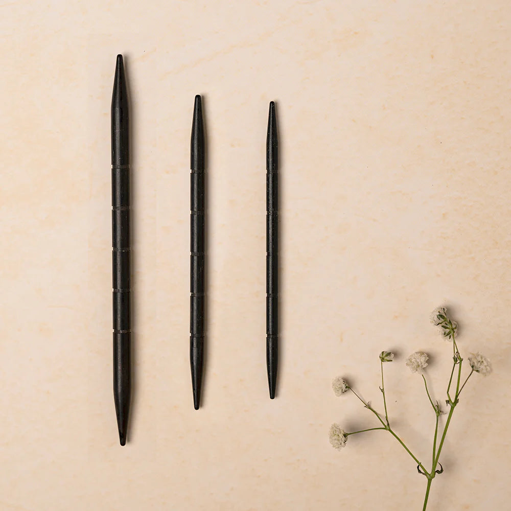 Lantern Moon Ebony Wood Cable Needles - Set of 3 - Size 3, 6, 8 (3.25, 4.0, 5mm)