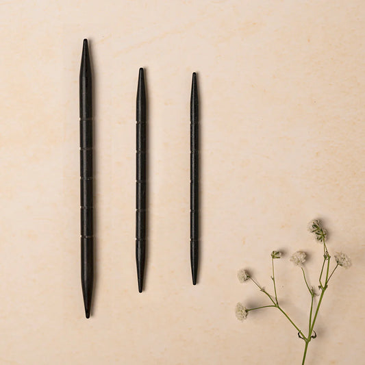 Lantern Moon Ebony Wood Cable Needles - Set of 3 - Size 3, 6, 8 (3.25, 4.0, 5mm)