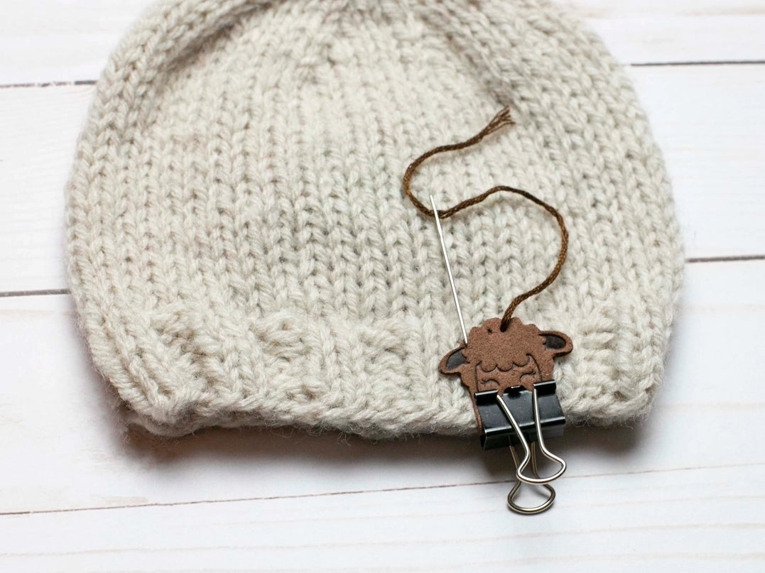 Sheep Fold Over Tags Faux Leather
