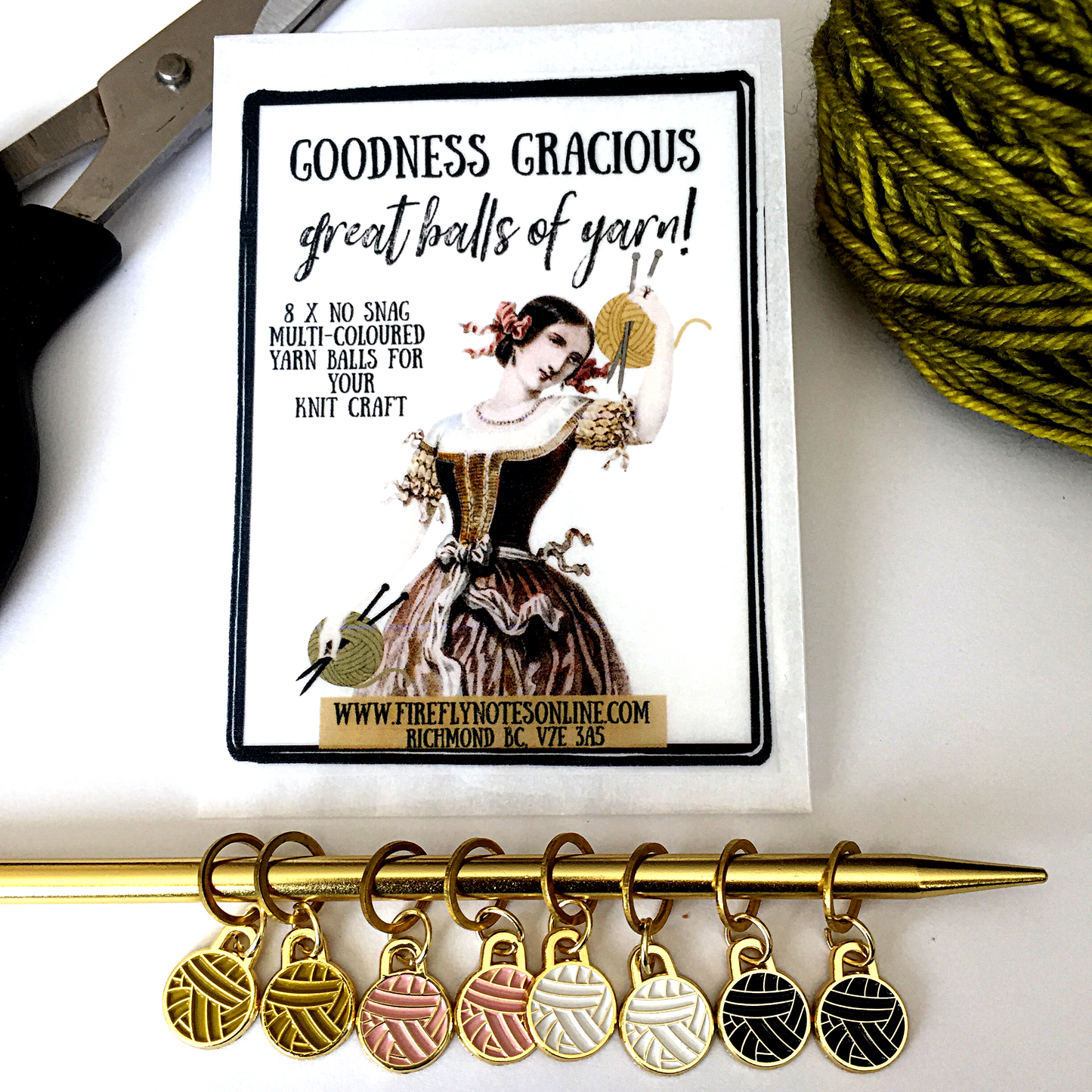 Firefly Notes - Yarn Ball Stitch Marker Pack