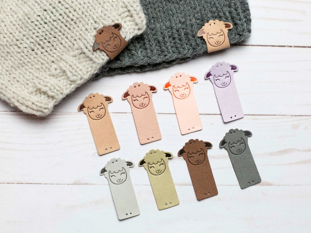 Sheep Fold Over Tags Faux Leather