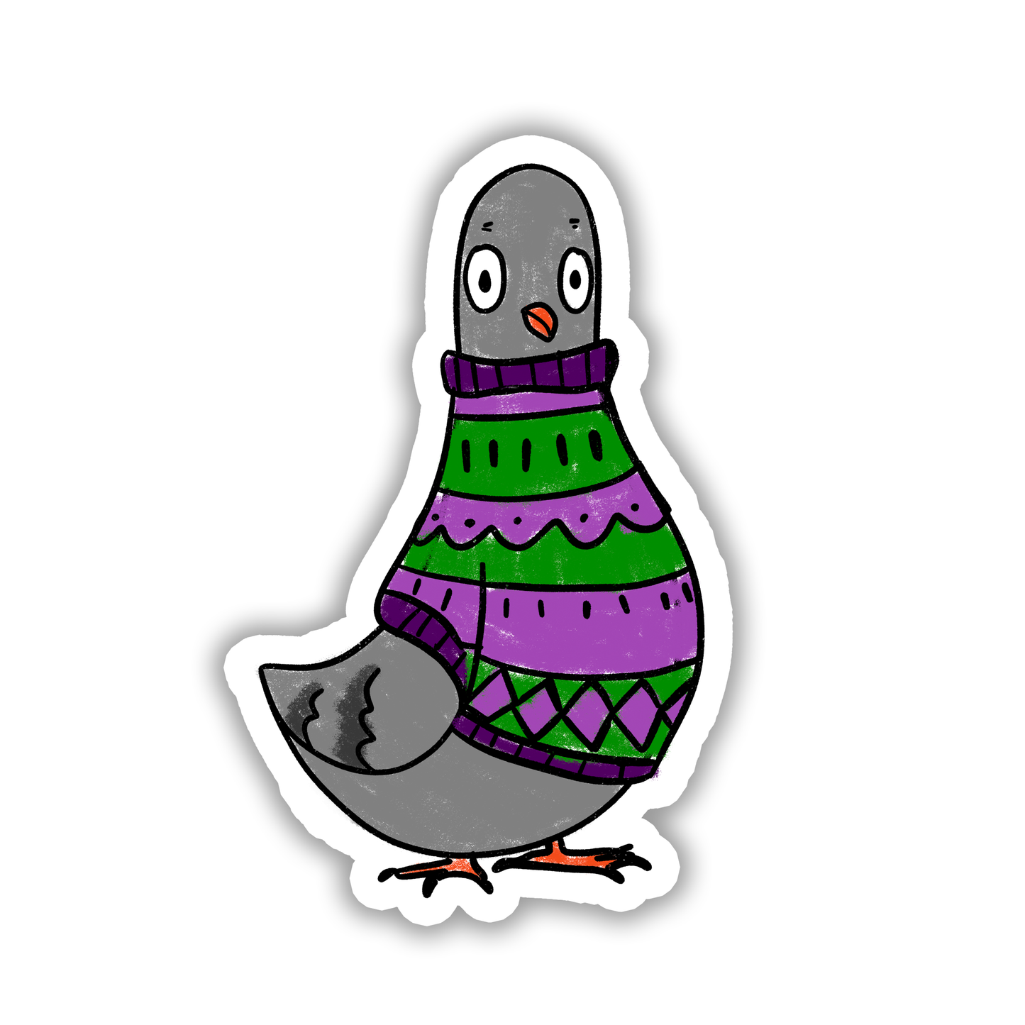 Winter Pigeon Waterproof Vinyl Sticker | 3"