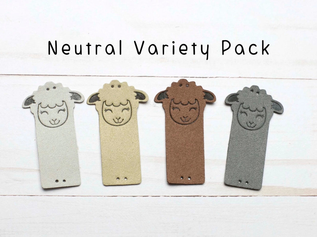 Sheep Fold Over Tags Faux Leather