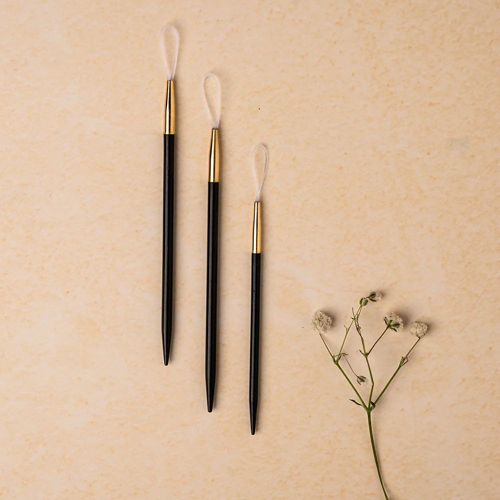 Lantern Moon Ebony Wood Finishing Needles Set of 3 - US 1 - 3 (2.25, 2.75, 3.25mm)