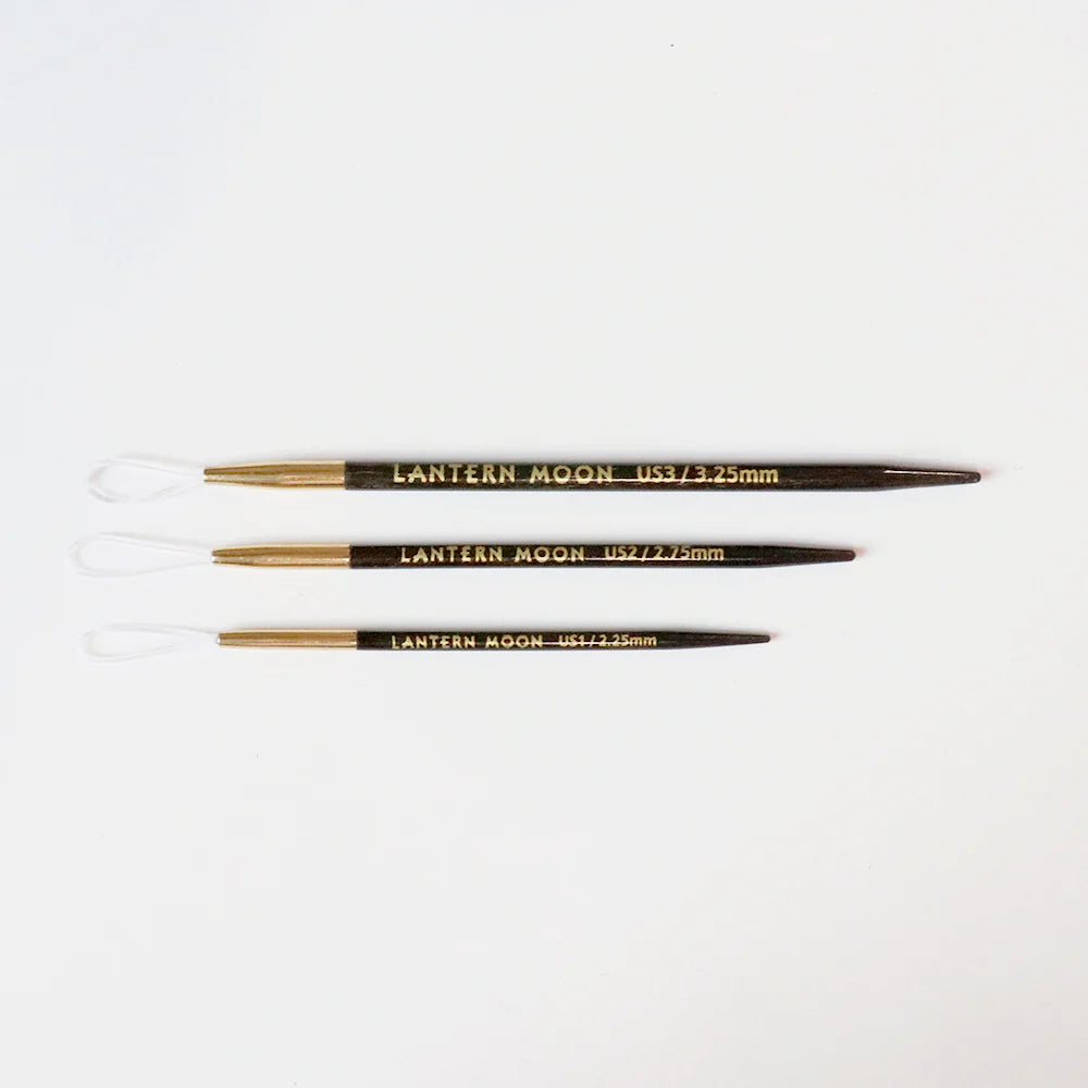Lantern Moon Ebony Wood Finishing Needles Set of 3 - US 1 - 3 (2.25, 2.75, 3.25mm)