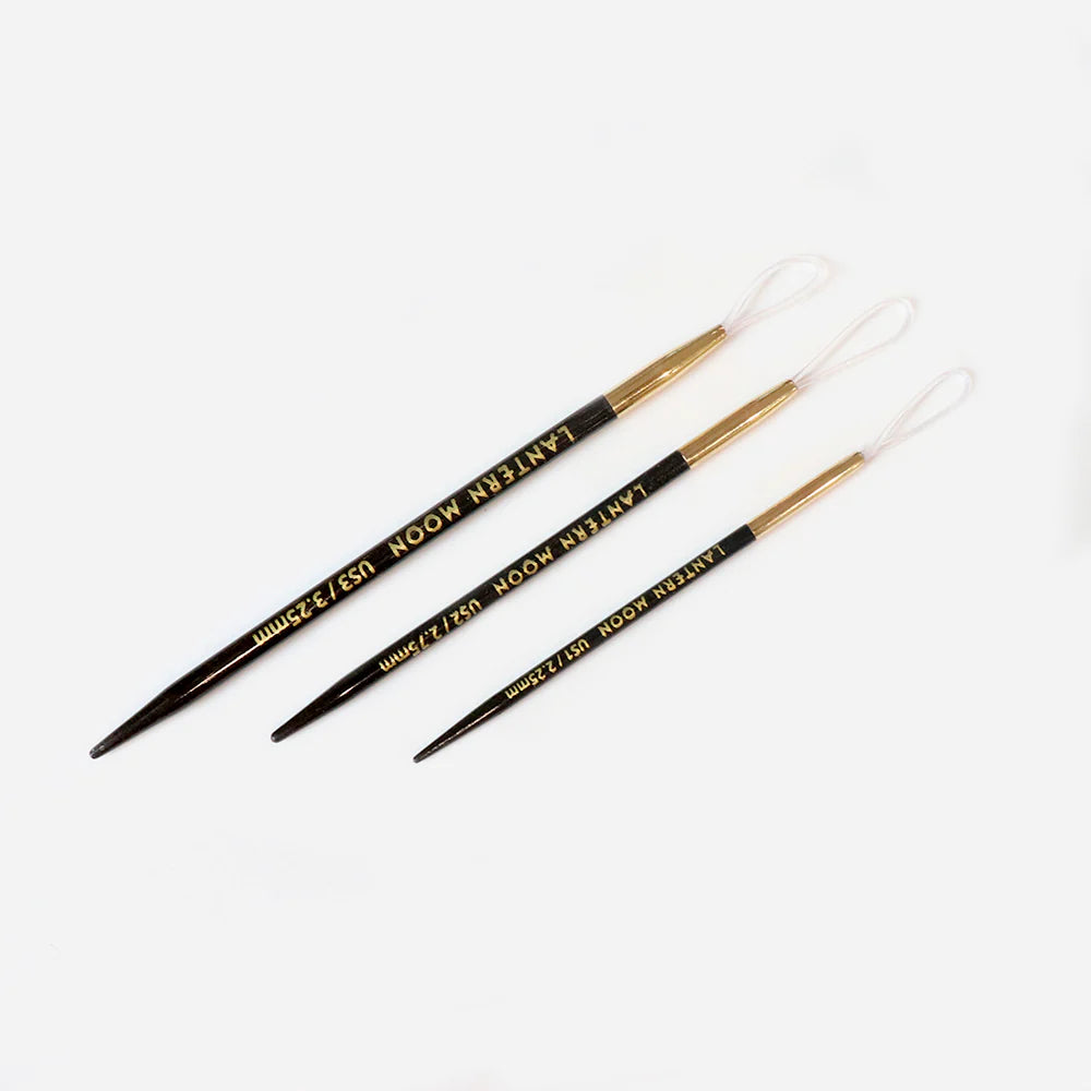Lantern Moon Ebony Wood Finishing Needles Set of 3 - US 1 - 3 (2.25, 2.75, 3.25mm)