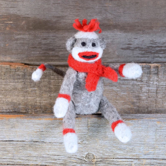Needle Felting Kit- Free Ship- Sock Monkey- Diy Craft Kit