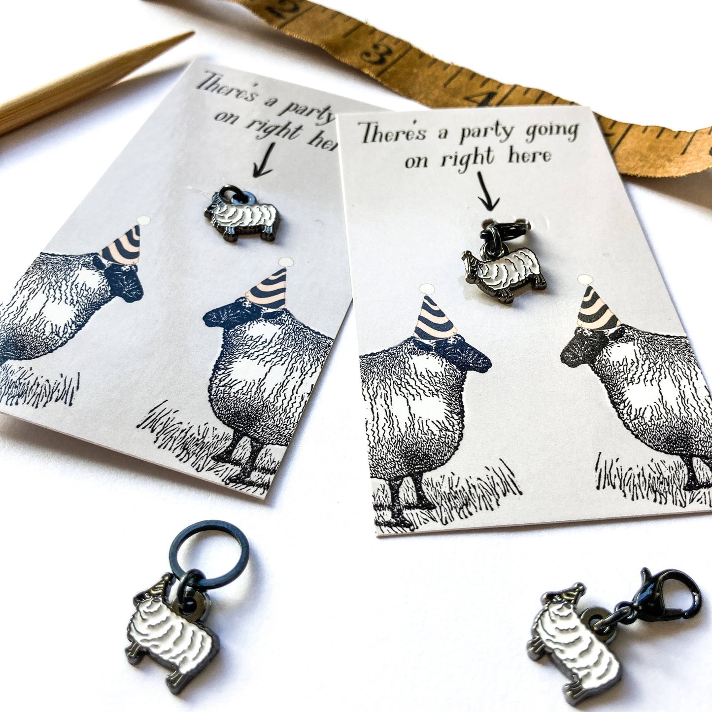 Firefly Notes Party sheep stitch marker