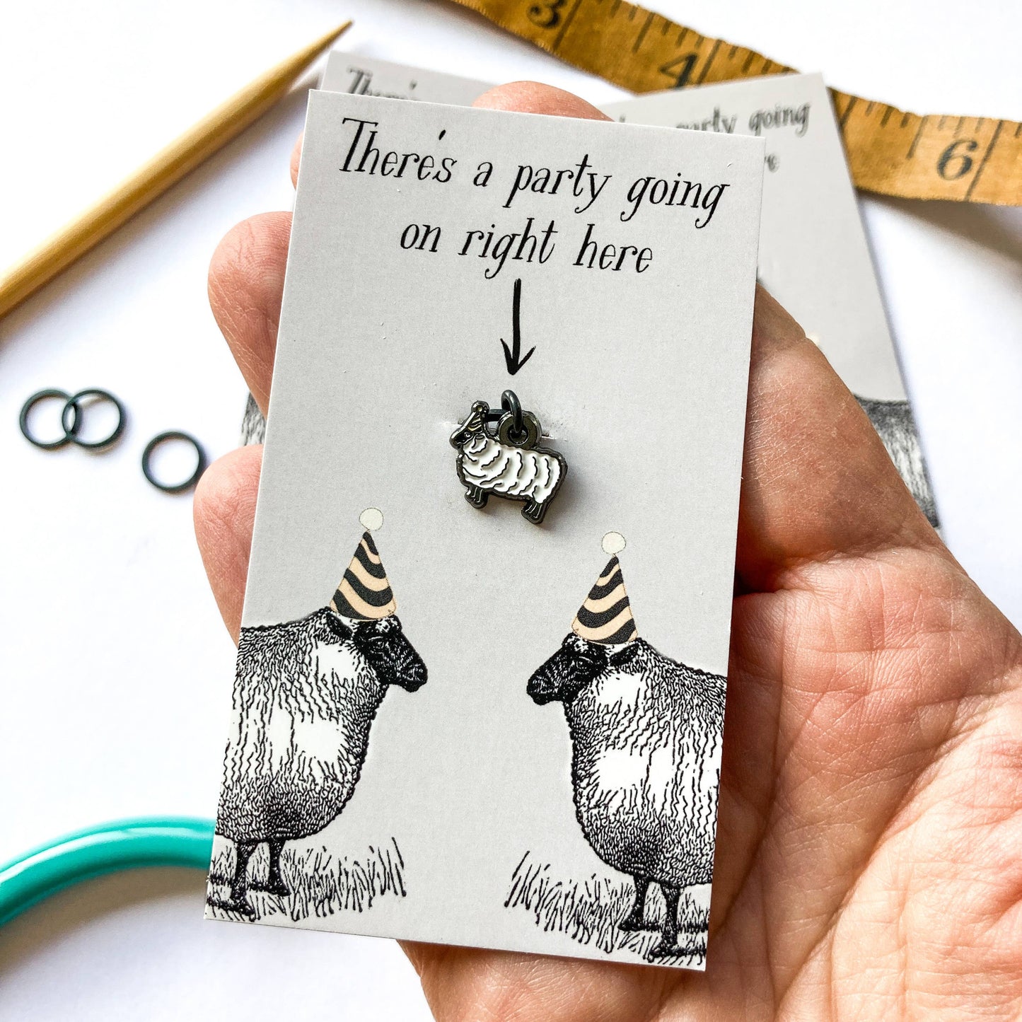 Firefly Notes Party sheep stitch marker