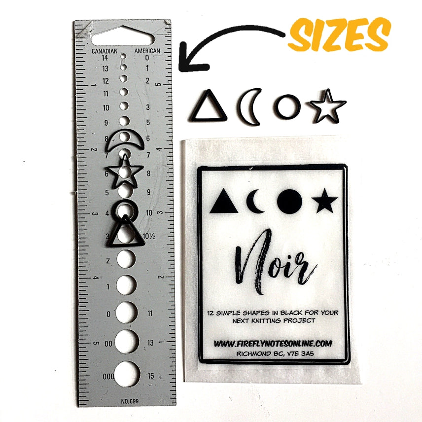Noir Stitch Markers, Black Stitch Markers