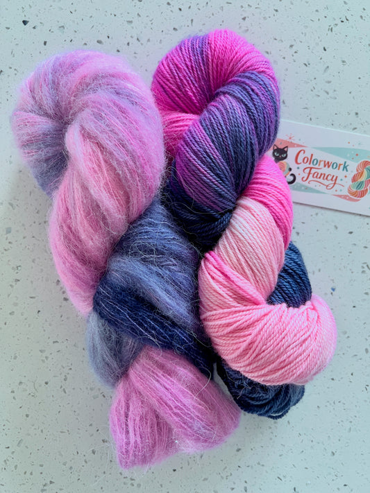 BFL Superwash / Nylon + Suri Silk  Double Set  I  Colorwork Fancy