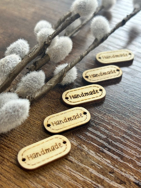 Wooden Project Tages 'Handmade'  I  5 Pack