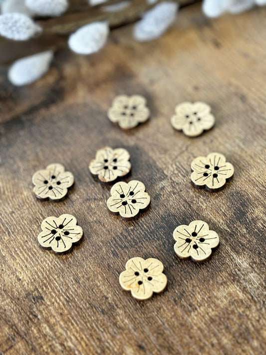 2 mm Flower Buttons - 10 Pack