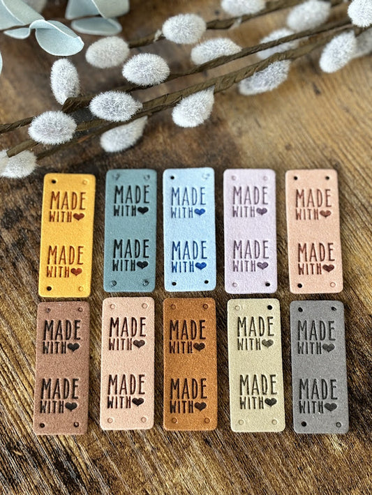 'Made With Love' Faux Leather Project Tags