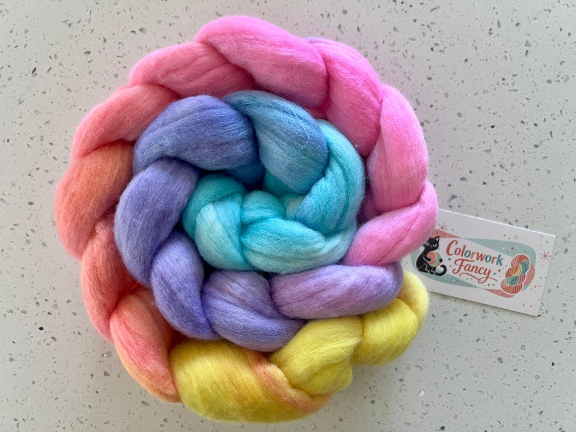 Non Superwash Merino Roving I  Colorwork Fancy