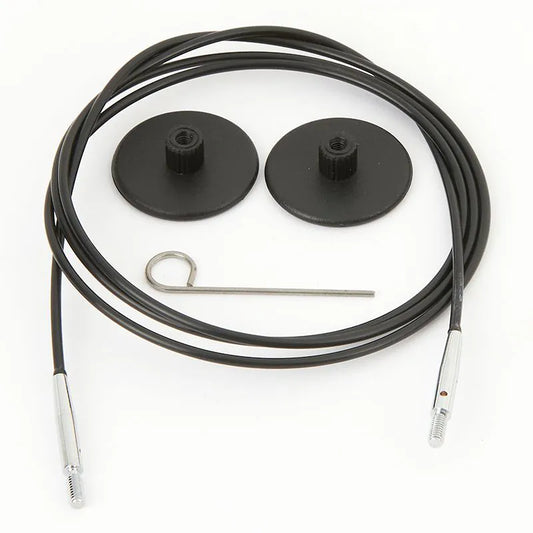 KnitPro Black IC/Interchangeable Cords (with 1 cord key and 2 end caps)