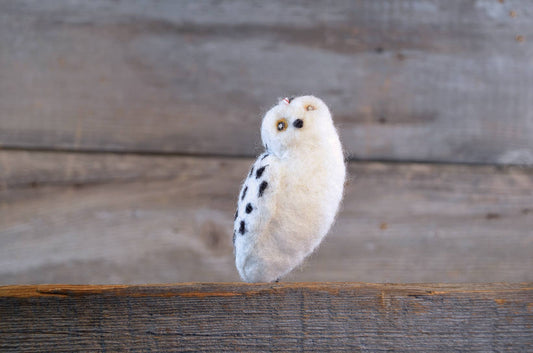 Needle Felting Kit- Snowy owl ornament- Bird, Raptor- DIY