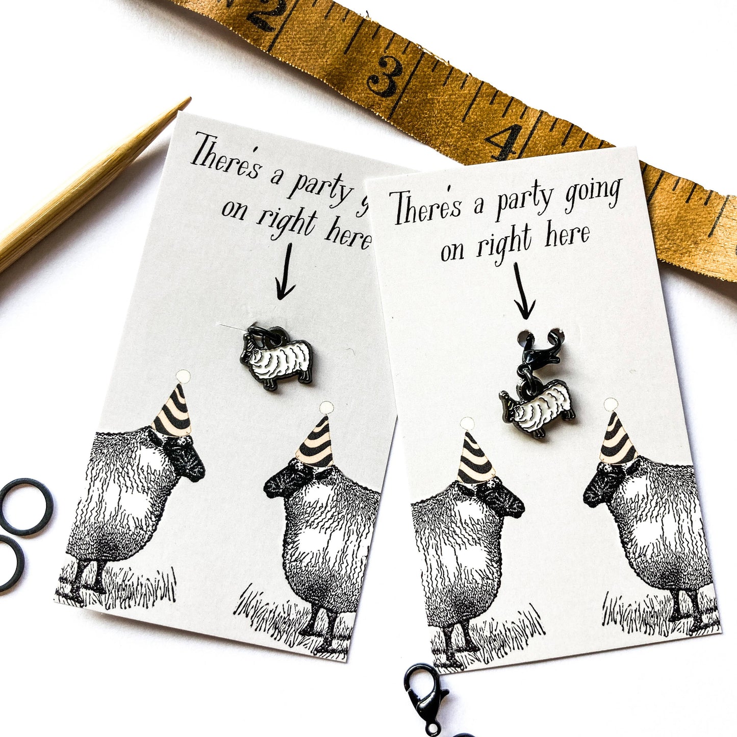 Firefly Notes Party sheep stitch marker