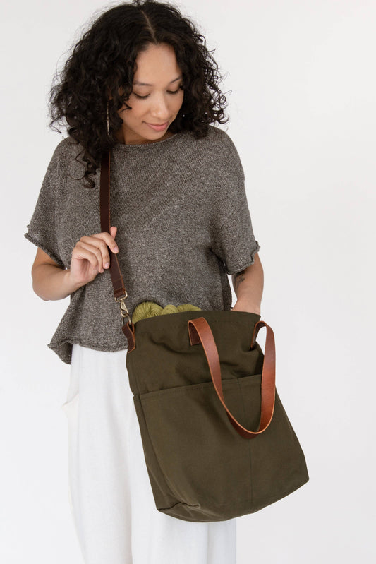 Twig & Horn Canvas crossbody project tote