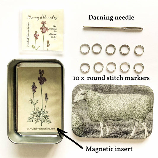 Firefly Notes Notions Tin, Sheep Knitting Kit