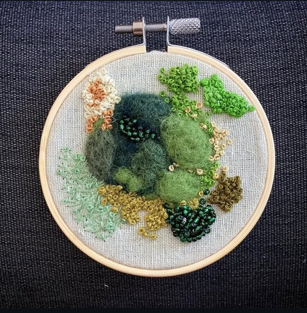 Mixed Media Moss Sampler Workshop - Felting, Embroidery, Beading