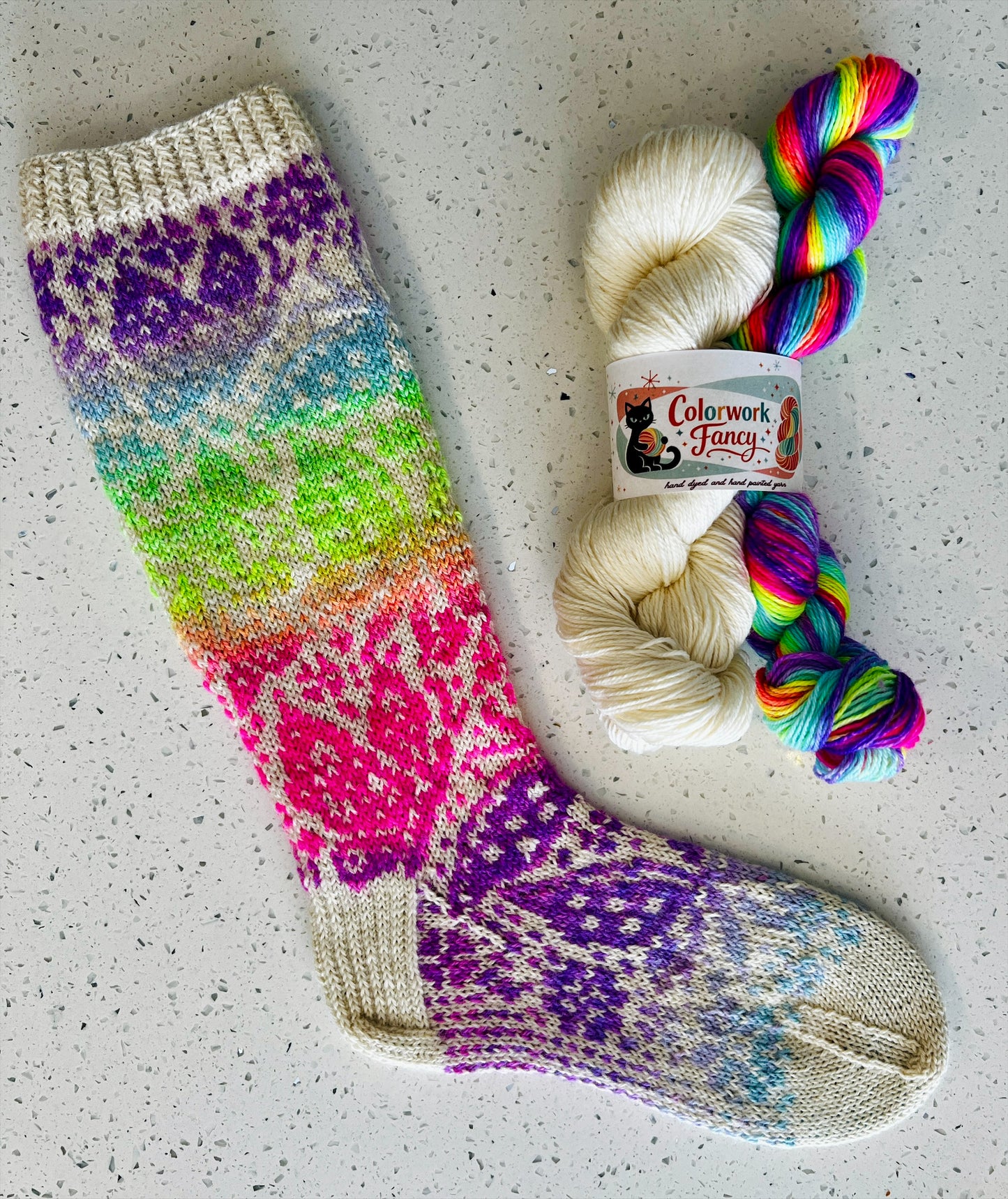Self Striping Superwash Merino + Nylon Sock Set I  Colorwork Fancy