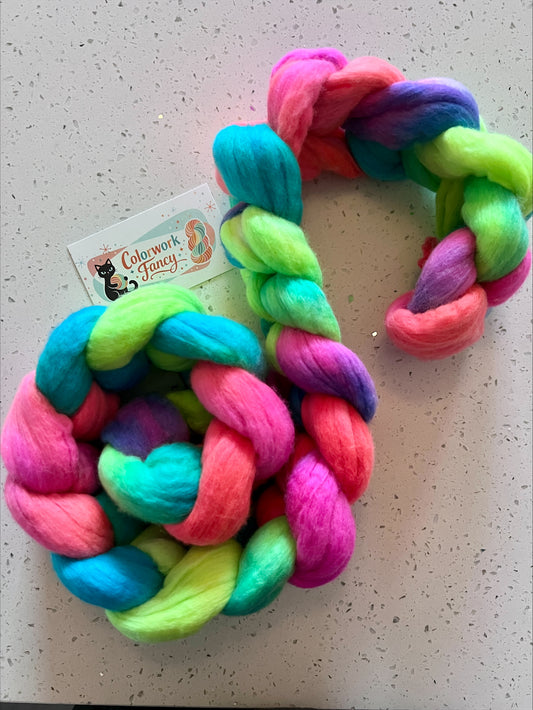 Non Superwash Merino Roving I  Colorwork Fancy