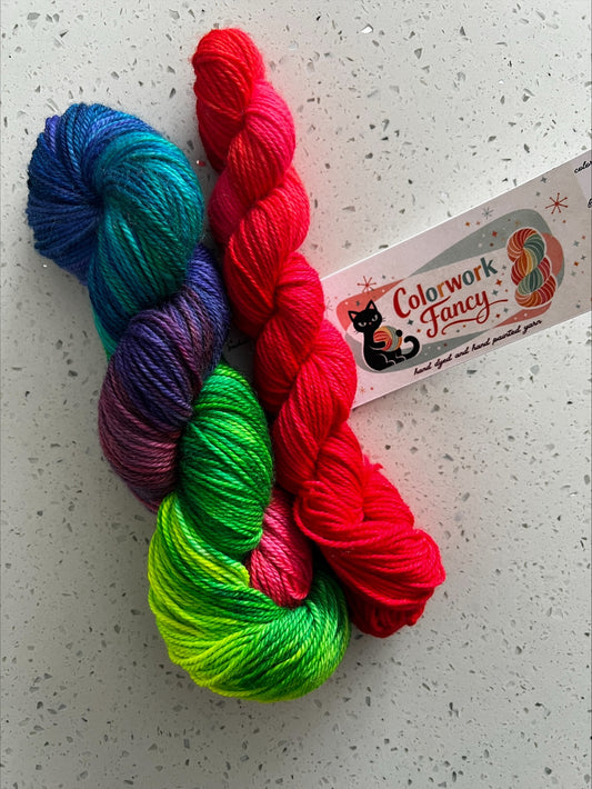 Merino/Yak/Silk Shortie Sock Sets  I  Colorwork Fancy