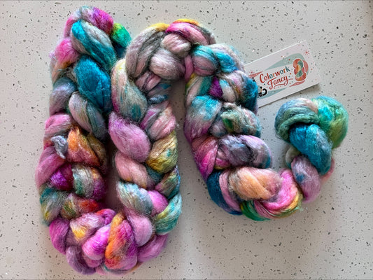 80%Superwash Micron Merino + 20% Silk Roving I  Colorwork Fancy