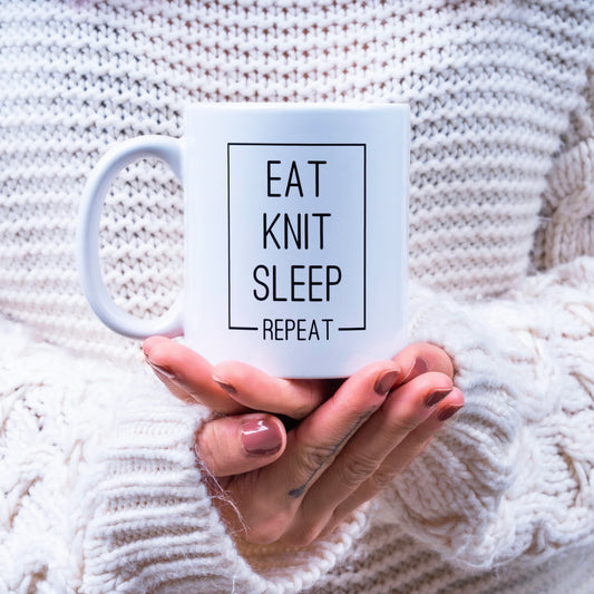 Eat Sleep Knit Repeat Mug