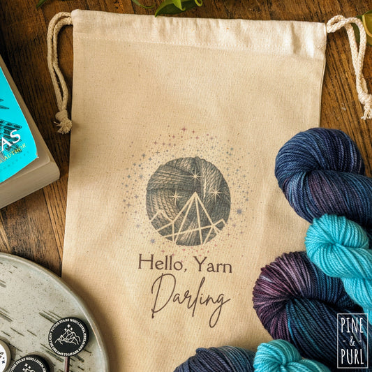 Pine & Purl Hello, Yarn Darling Drawstring Project Bag